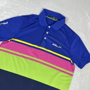 RLX Ralph Lauren Mens Medium Polo Shirt Performance Stretch Golf Polo